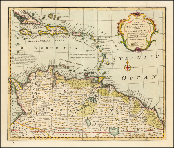 9-Caribbean and South America Map By Emanuel Bowen