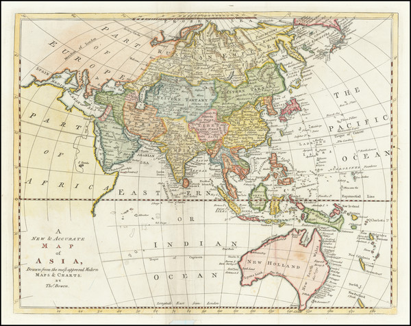 9-Asia, Korea and Australia Map By Thomas Bowen