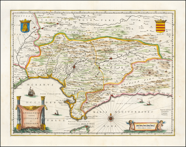 9-Spain Map By Willem Janszoon Blaeu