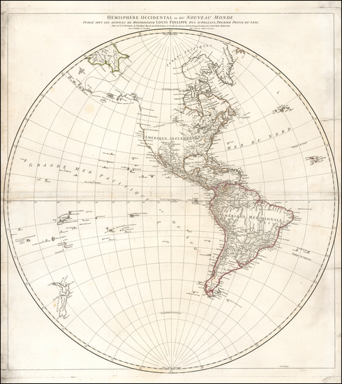 15-Western Hemisphere, Alaska and Pacific Map By Jean-Baptiste Bourguignon d'Anville