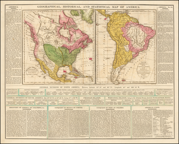 92-North America and South America Map By C.V. Lavoisne