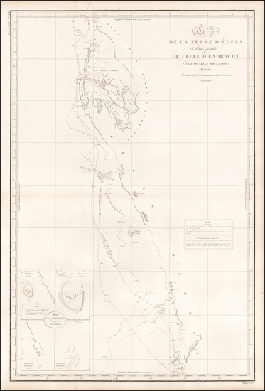 89-Australia Map By Louis Claude Desaulses de Freycinet