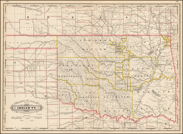 32-Plains and Southwest Map By George F. Cram