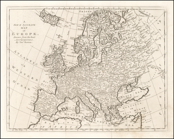 78-Europe and Europe Map By Emanuel Bowen