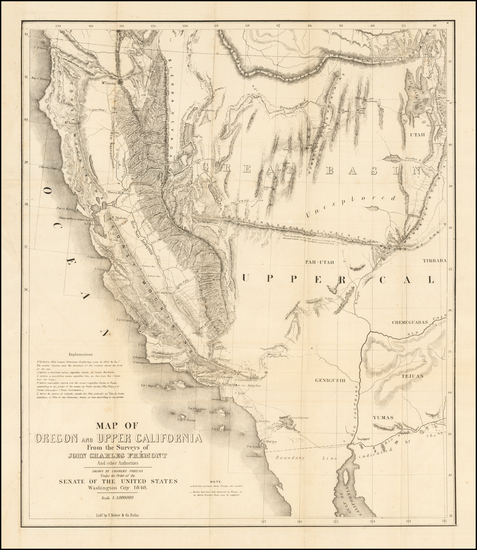 24-Southwest, Rocky Mountains and California Map By John Charles Fremont / Charles Preuss