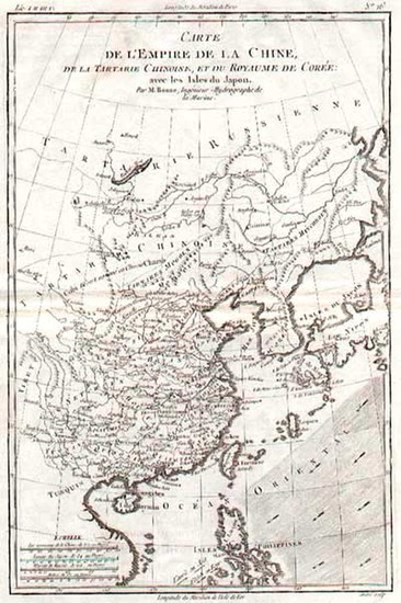 83-China and Korea Map By Rigobert Bonne