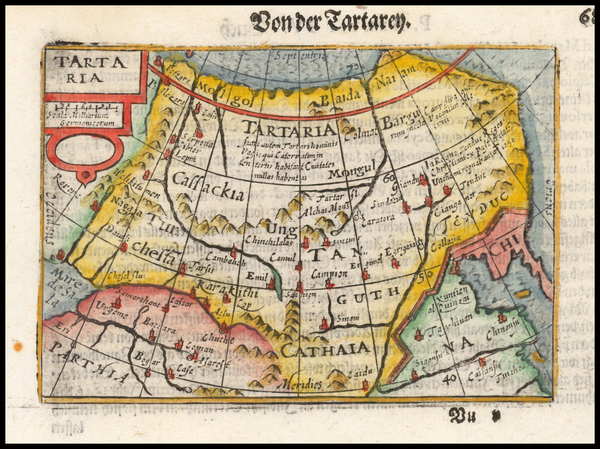 46-China and Russia in Asia Map By Petrus Bertius