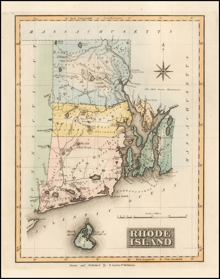 83-Rhode Island Map By Fielding Lucas Jr.