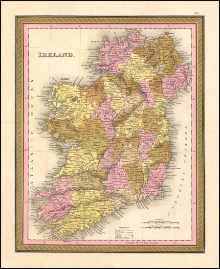 70-Ireland Map By Samuel Augustus Mitchell