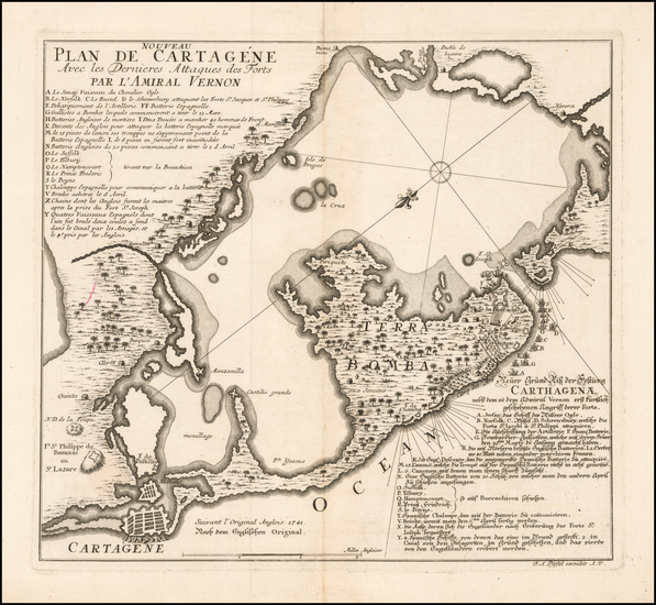 10-South America and Colombia Map By Johann Andreas Pfeffel