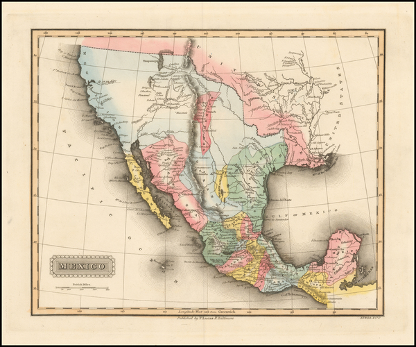 49-Texas, Southwest, Rocky Mountains, Mexico and California Map By Fielding Lucas Jr.