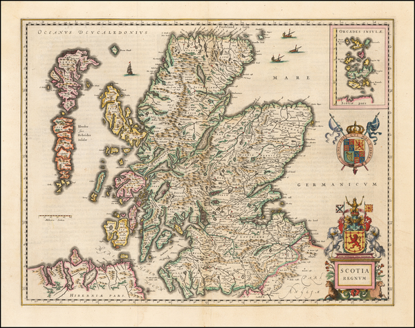 21-Scotland Map By Willem Janszoon Blaeu