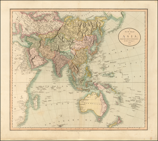 97-Asia, Asia, Australia & Oceania and Oceania Map By John Cary