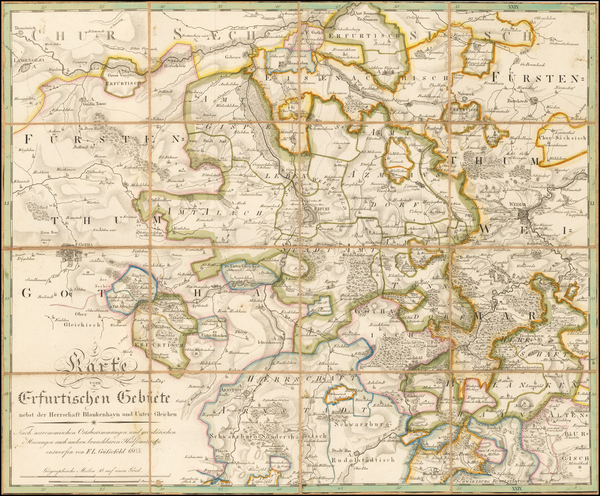 37-Germany Map By Franz Ludwig Gussefeld