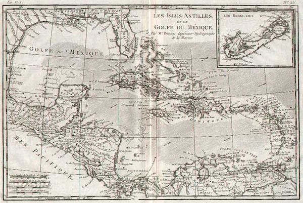 76-Southeast, Mexico, Caribbean and Central America Map By Rigobert Bonne