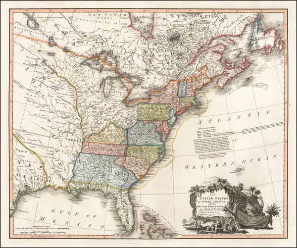 56-United States and Southeast Map By William Faden