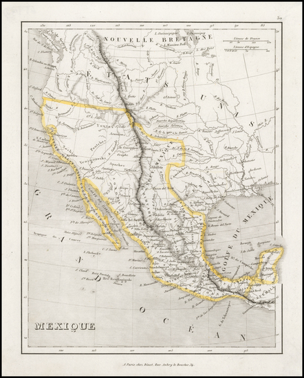 50-Texas, Plains, Southwest, Rocky Mountains, Mexico and California Map By Binet