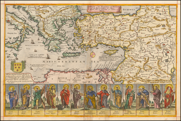 93-Holy Land, Turkey & Asia Minor, Egypt and Greece Map By Richard Blome