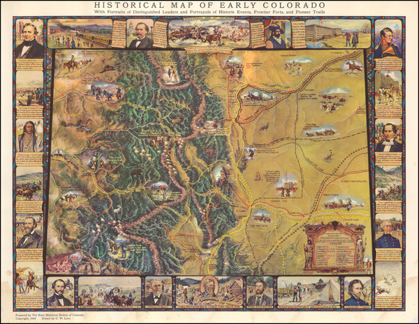 89-United States and Rocky Mountains Map By C.W. Love