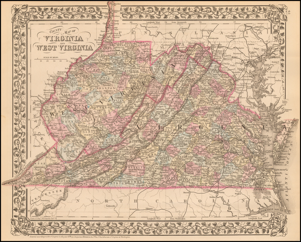 27-Mid-Atlantic and Southeast Map By Samuel Augustus Mitchell Jr.