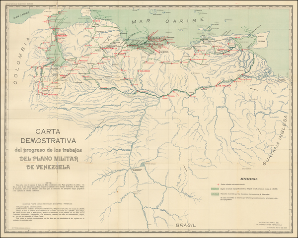 98-South America Map By Oficina Central del Plano Militar de Venezuela