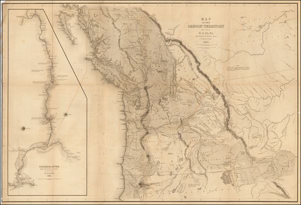 24-Rocky Mountains, California and Canada Map By Charles Wilkes