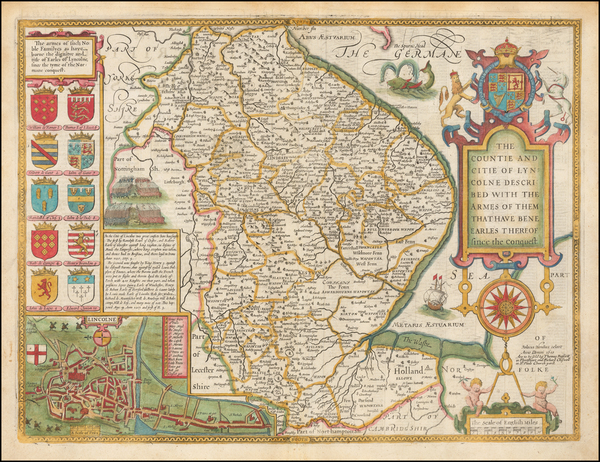 97-British Counties Map By John Speed