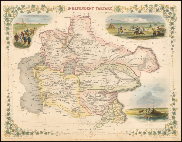 43-India, Central Asia & Caucasus and Russia in Asia Map By John Tallis