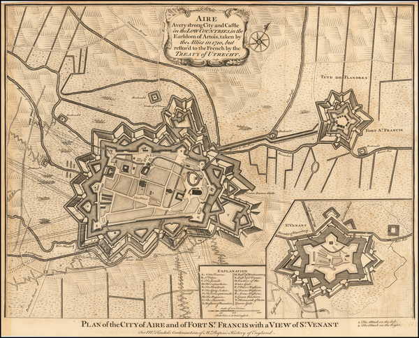 50-Belgium Map By Paul de Rapin de Thoyras