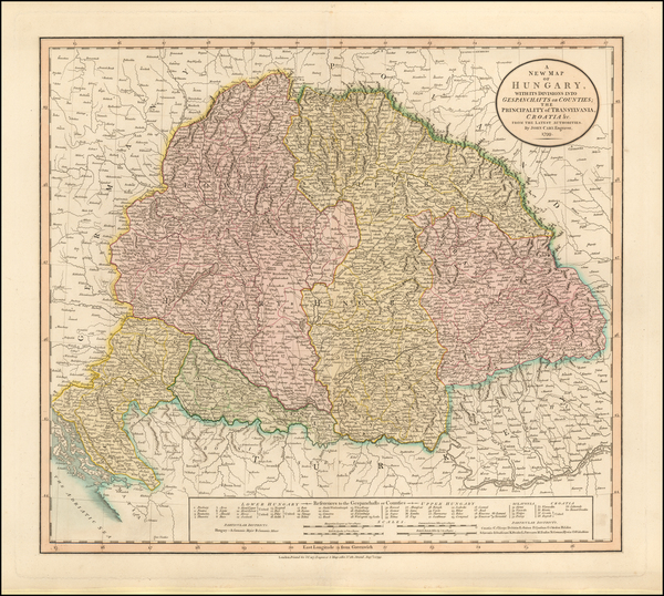 97-Hungary, Romania, Czech Republic & Slovakia and Balkans Map By John Cary