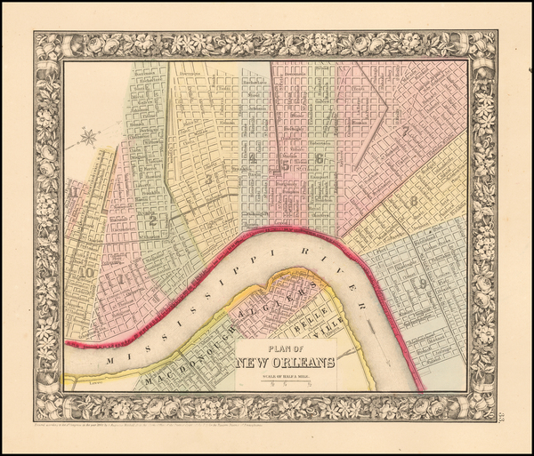 80-South Map By Samuel Augustus Mitchell Jr. / William Bradley