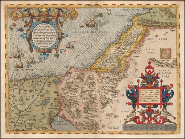 73-Middle East and Holy Land Map By Abraham Ortelius