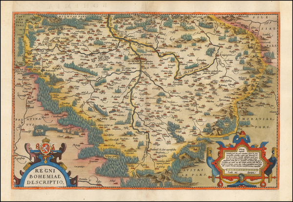 74-Czech Republic & Slovakia Map By Abraham Ortelius