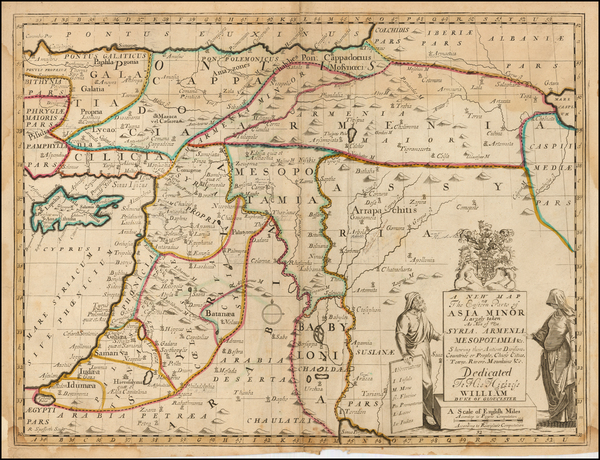 79-Turkey, Middle East and Turkey & Asia Minor Map By Edward Wells