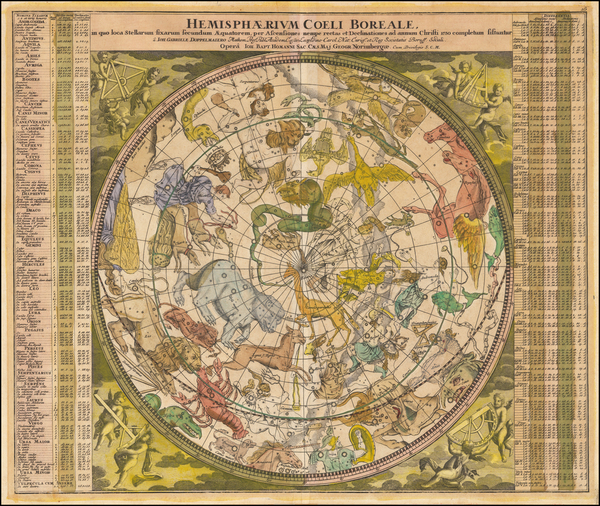 74-Celestial Maps Map By Johann Gabriele Doppelmayr