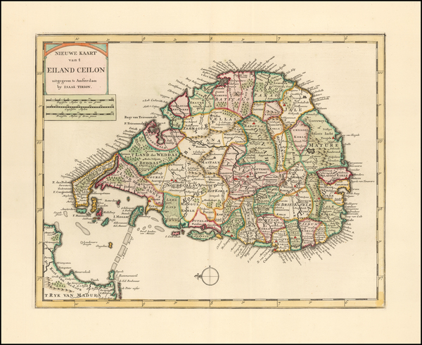 96-India, Other Islands and Sri Lanka Map By Issac Tirion