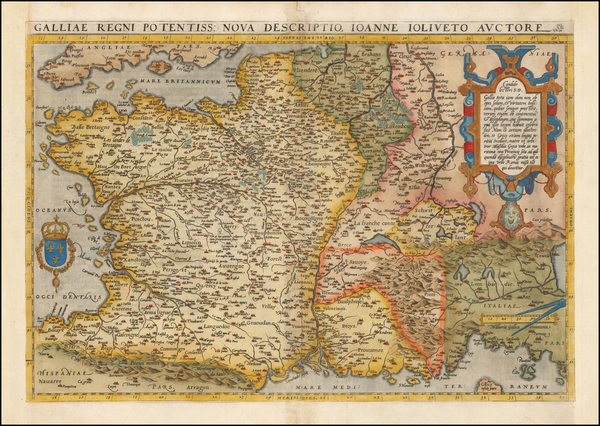 73-France Map By Abraham Ortelius