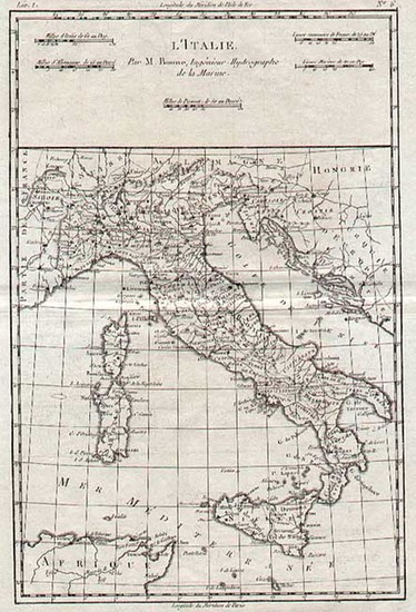 62-Europe and Italy Map By Rigobert Bonne