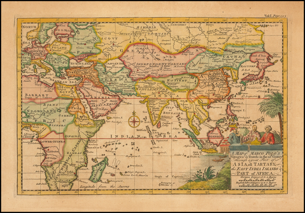 18-China, India, Southeast Asia and Central Asia & Caucasus Map By Emanuel Bowen