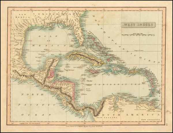 60-Southeast, Caribbean and Central America Map By Charles Smith