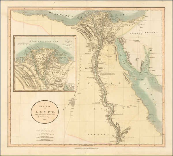 64-Egypt Map By John Cary