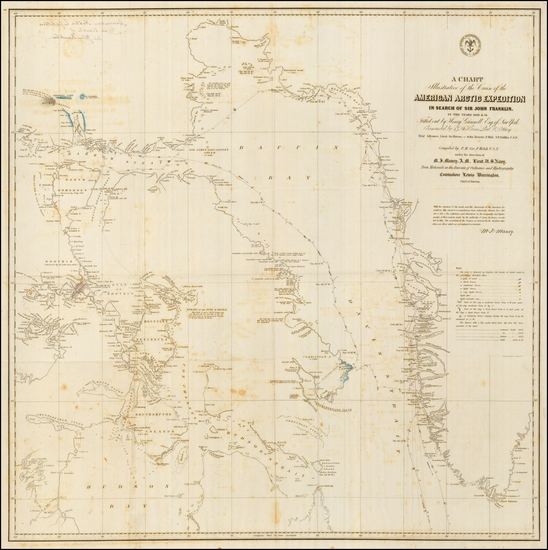 78-Polar Maps and Canada Map By Matthew Fontaine Maury / U.S. Hydrographical Office