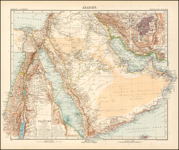 48-Middle East Map By Adolf Stieler