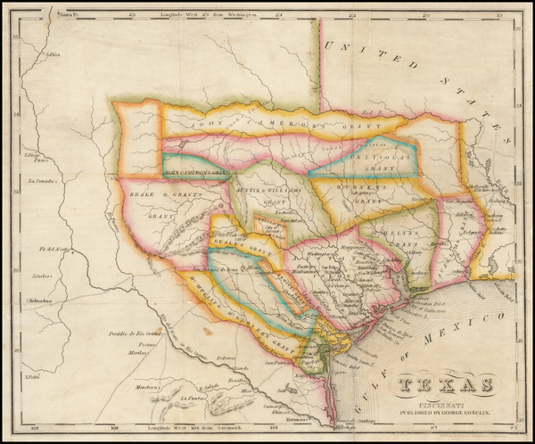 19-Texas Map By A.J. Doolittle  &  Samuel Bishop Munson