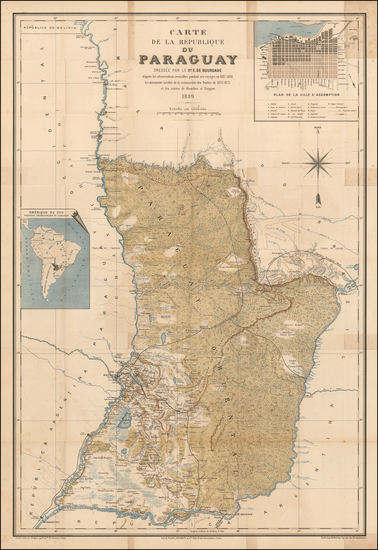 71-South America Map By Emmanuel de  Bourgade La Dardye