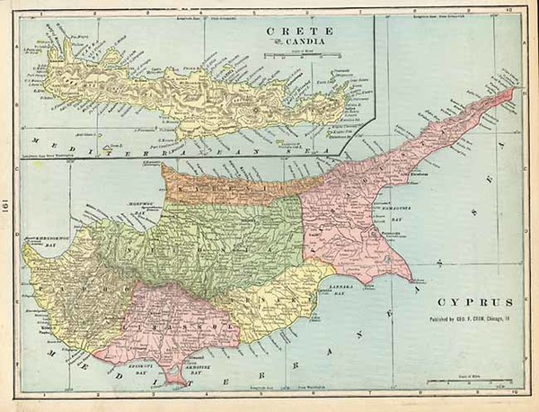 17-Europe, Mediterranean and Balearic Islands Map By George F. Cram