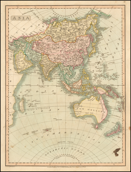 34-Asia, Australia & Oceania, Australia, Oceania and New Zealand Map By Charles Smith