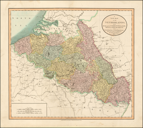 62-Netherlands and Germany Map By John Cary