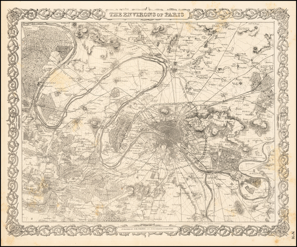 95-Paris and Île-de-France Map By Joseph Hutchins Colton