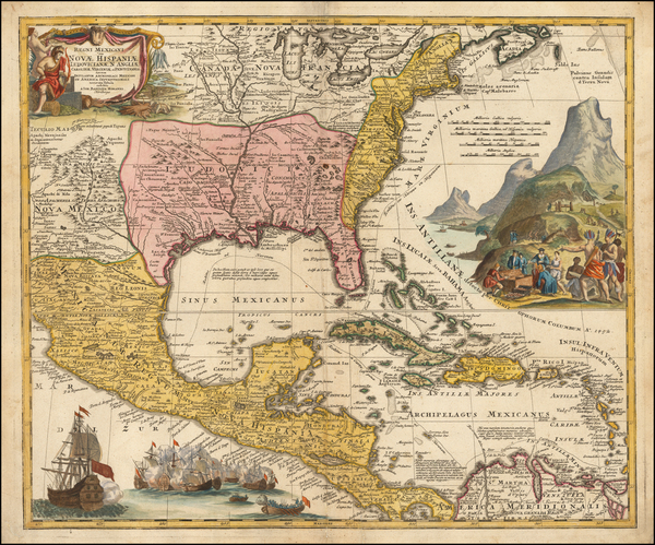 97-South, Southeast and Midwest Map By Johann Baptist Homann